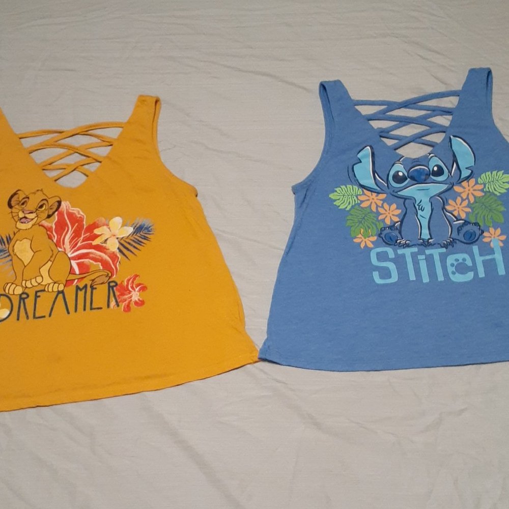 Lilo & Stitch and Lion King Girls Disney Tank Tops
